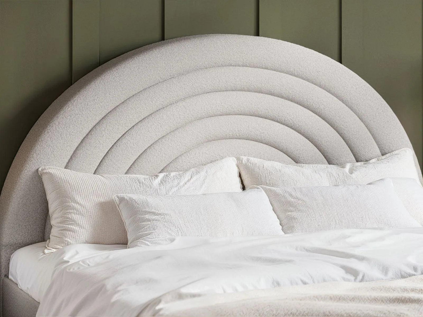 Ava Boucle Grey Fabric Double Bed