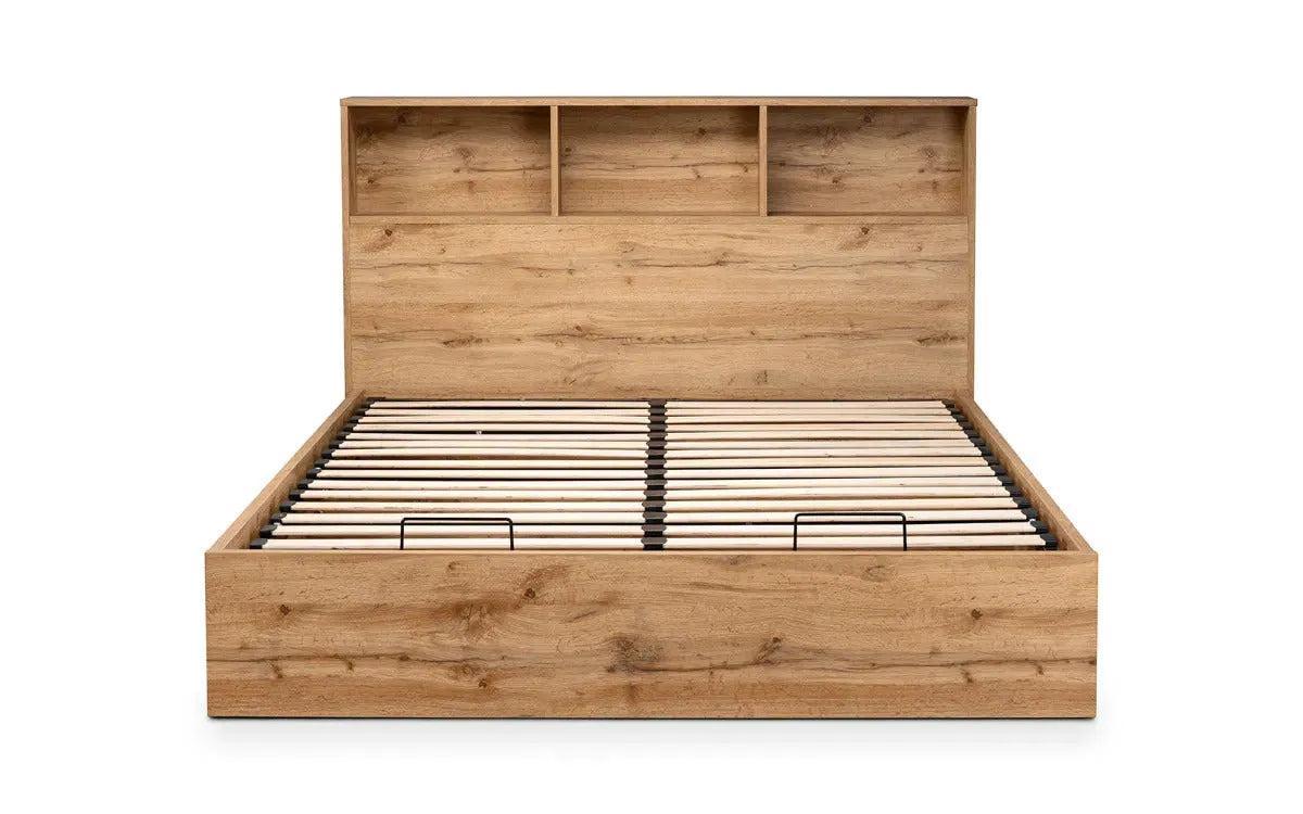 Bali Natural Oak Ottoman Double Bed