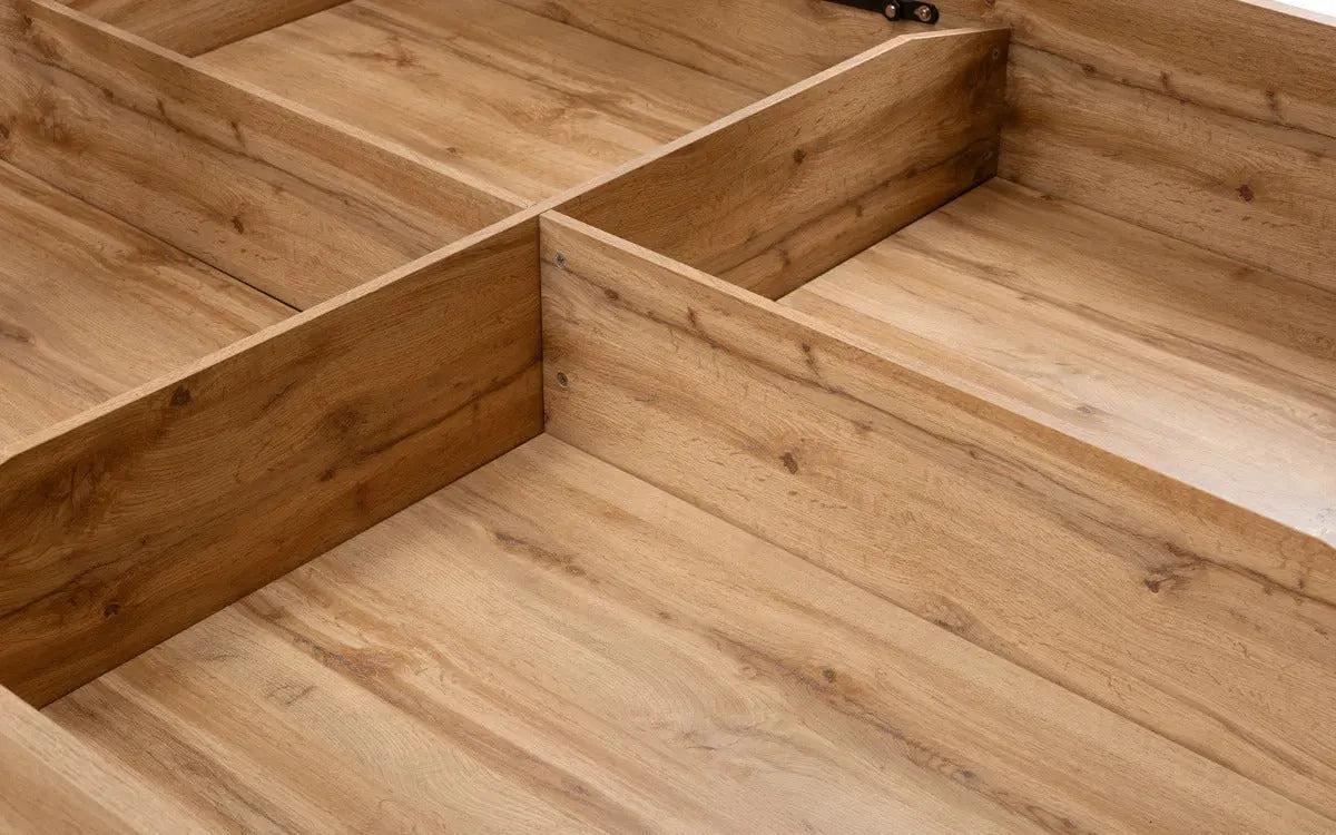 Bali Natural Oak Ottoman Double Bed