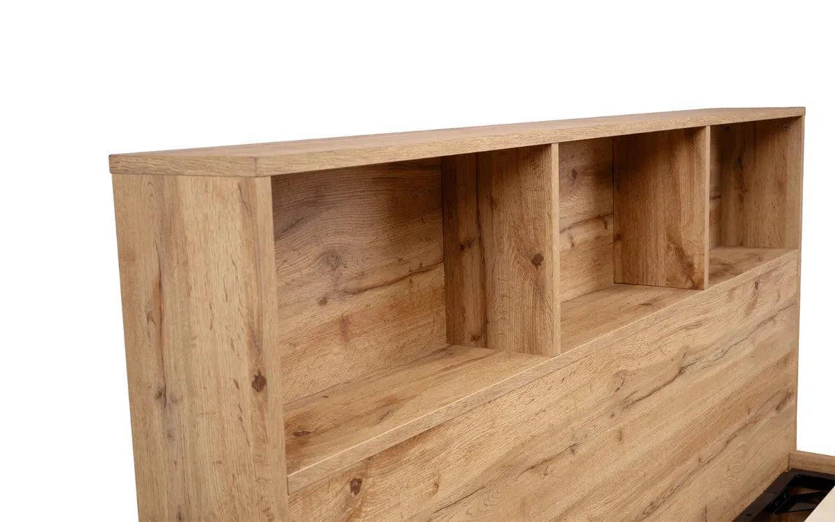 Bali Natural Oak Ottoman Double Bed