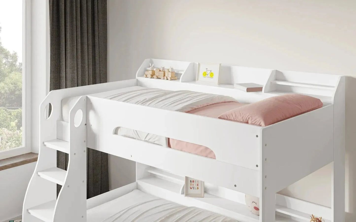 Flick Bunk Bed with Storage Drawer & Shelves