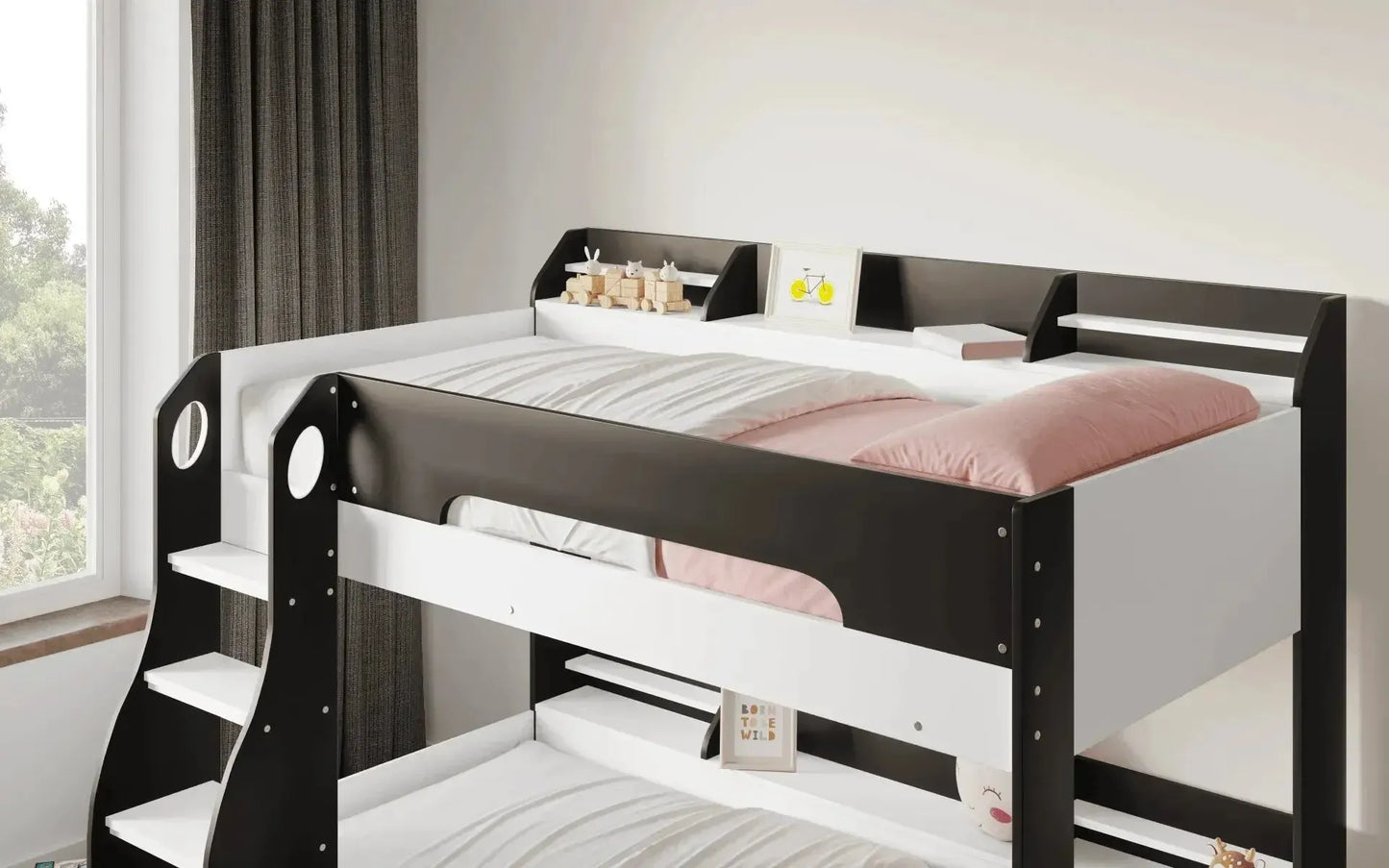 Flick Bunk Bed with Storage Drawer & Shelves