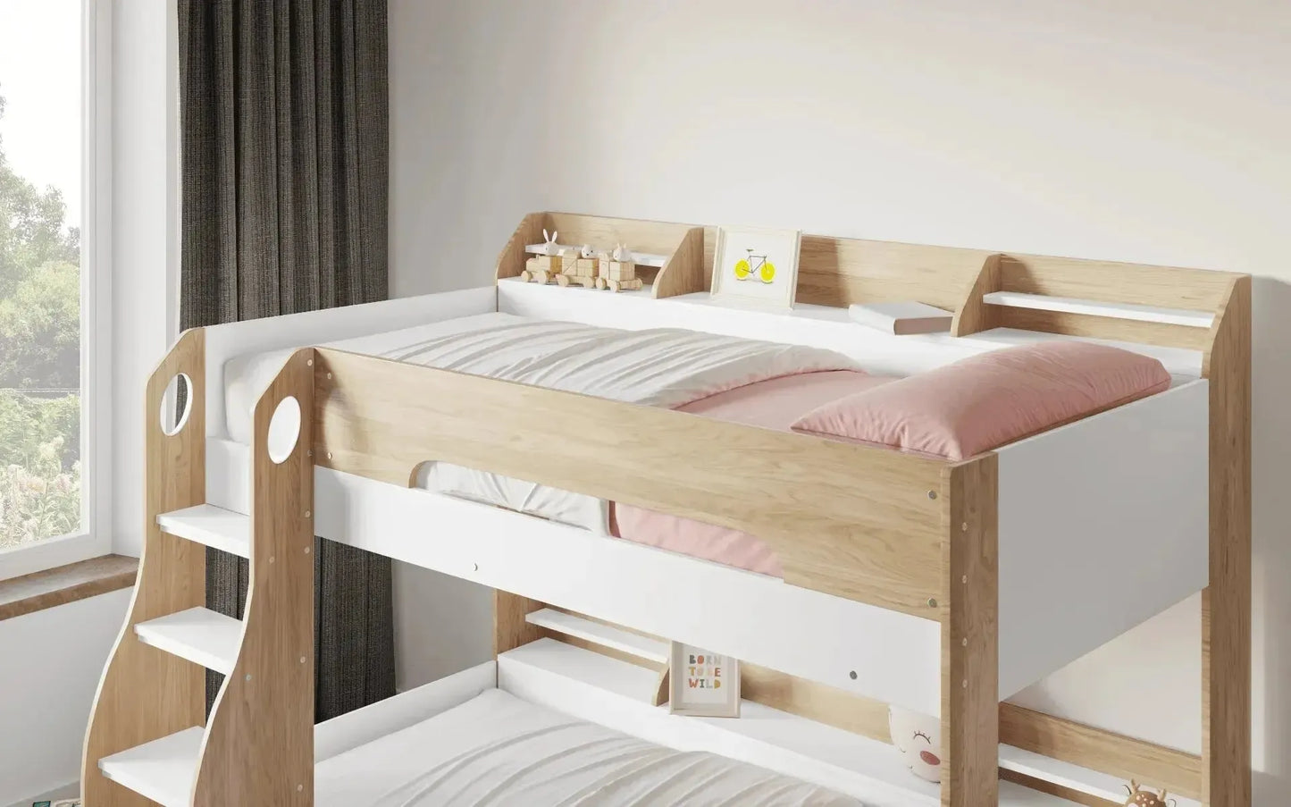 Flick Bunk Bed with Storage Drawer & Shelves