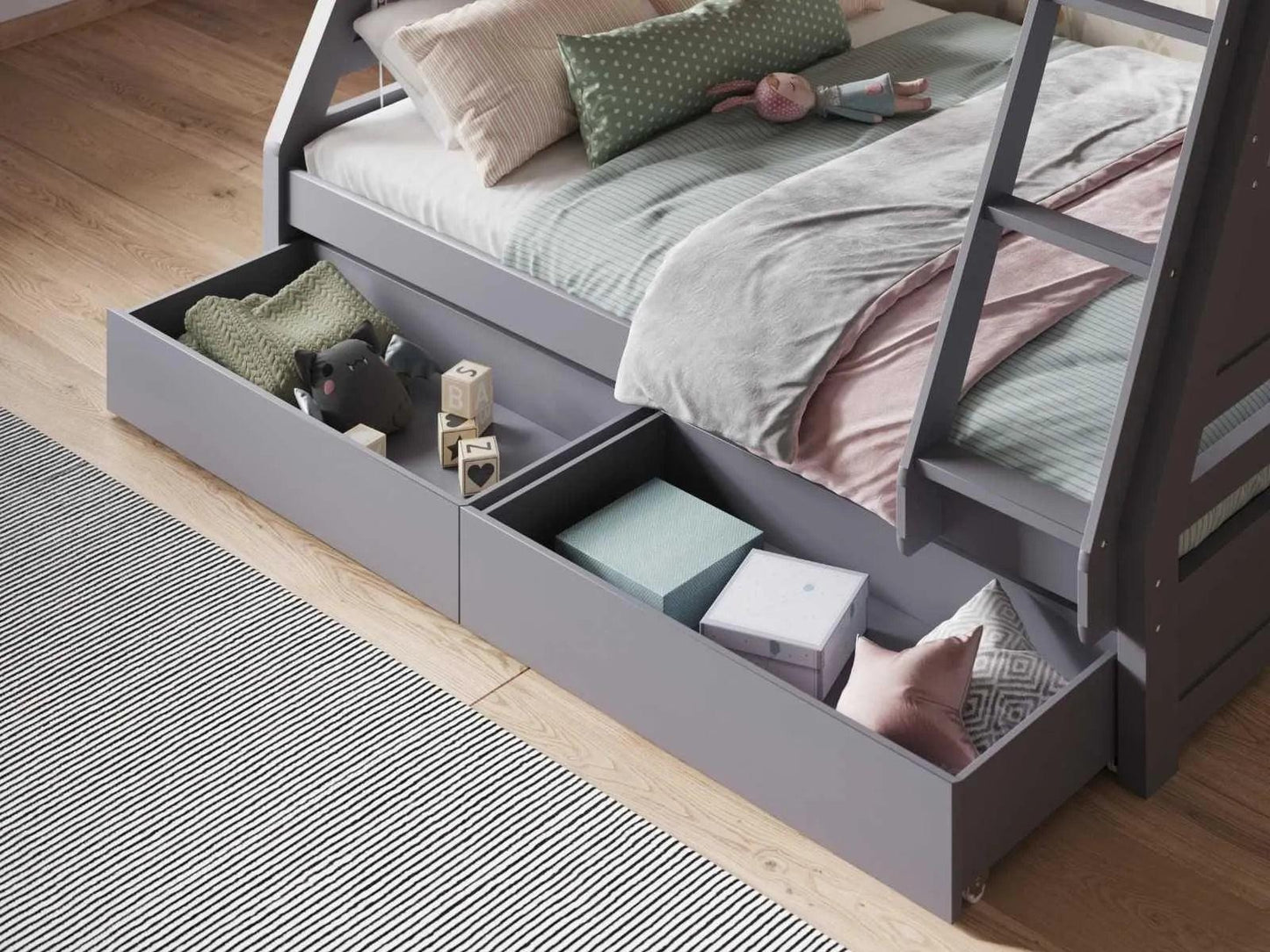 Hugo Triple Bunk Bed with Drawers
