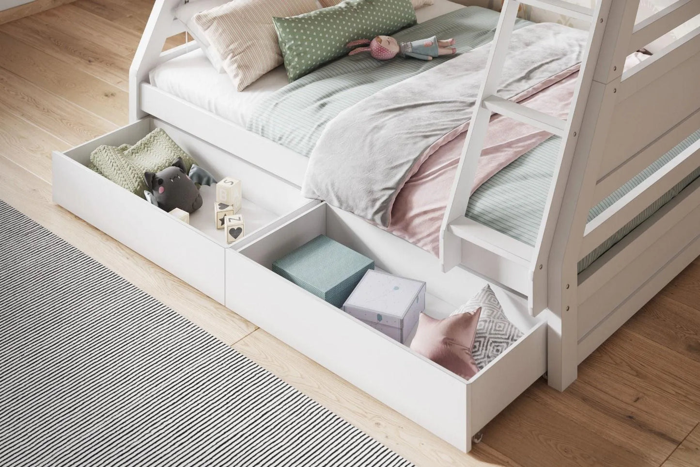 Hugo Triple Bunk Bed with Drawers