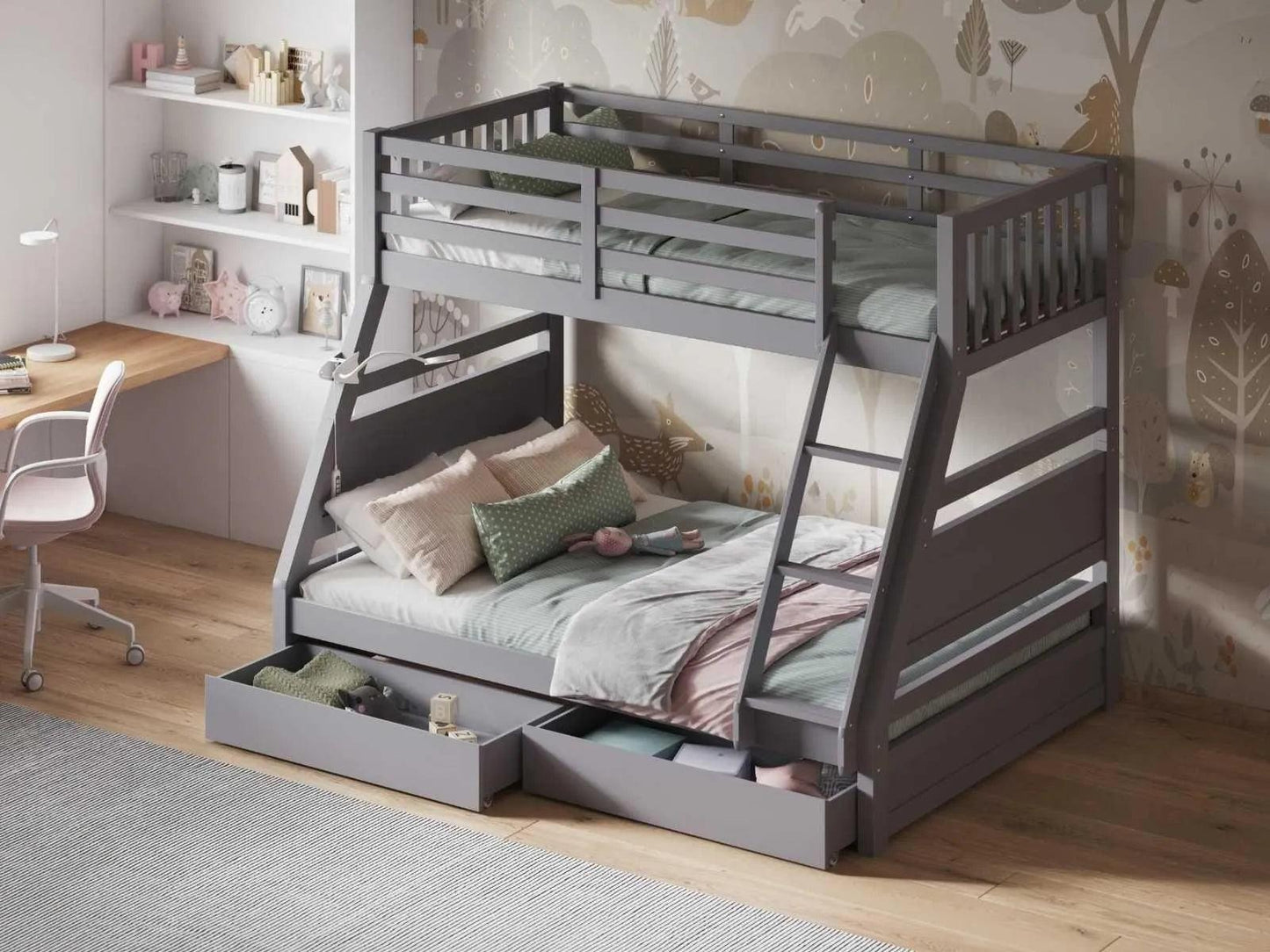 Hugo Triple Bunk Bed with Drawers