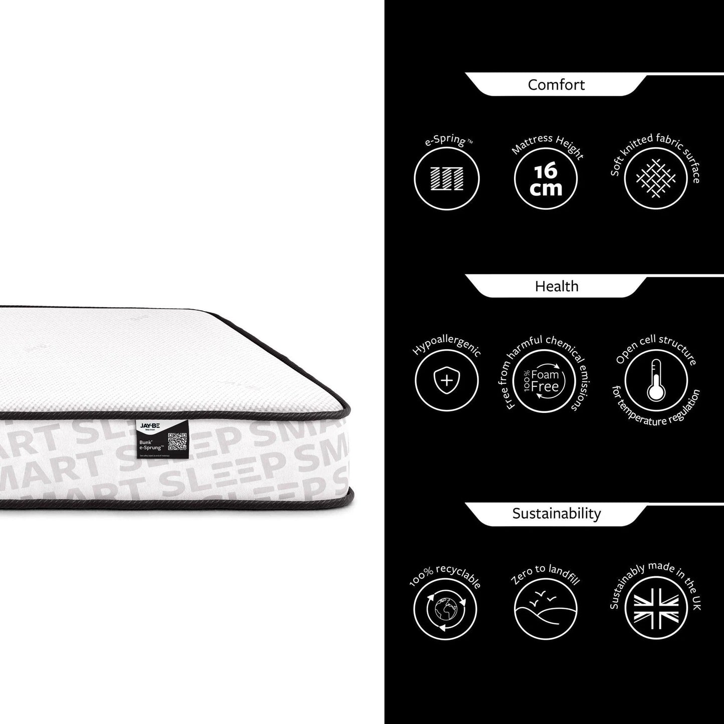 Jay-Be Bunk e‑Sprung Single Mattress