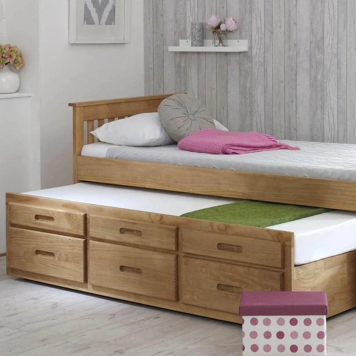 Leo Single Storage Cabin Bed with Trundle