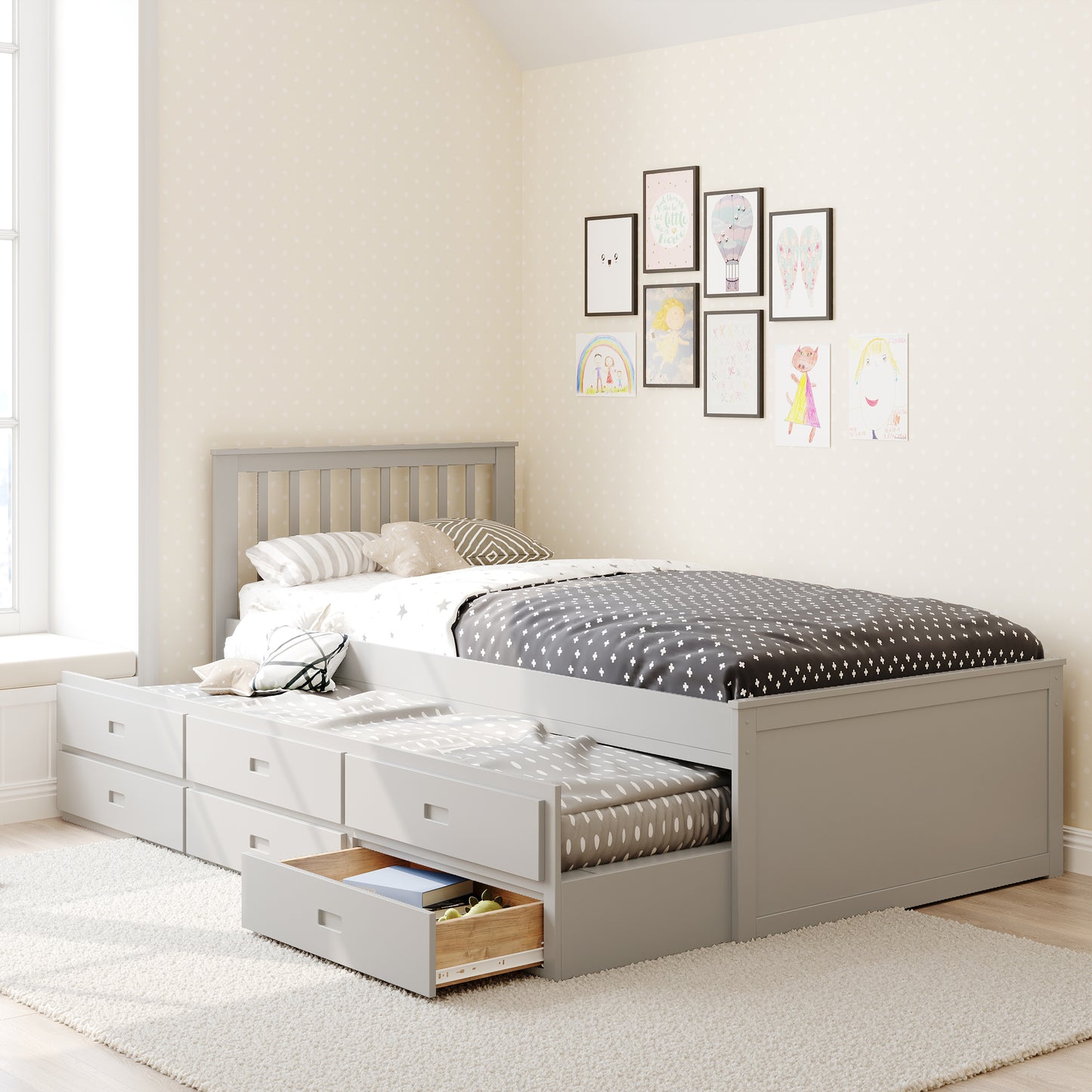 Ivy Guest Bed with Trundle & Drawers