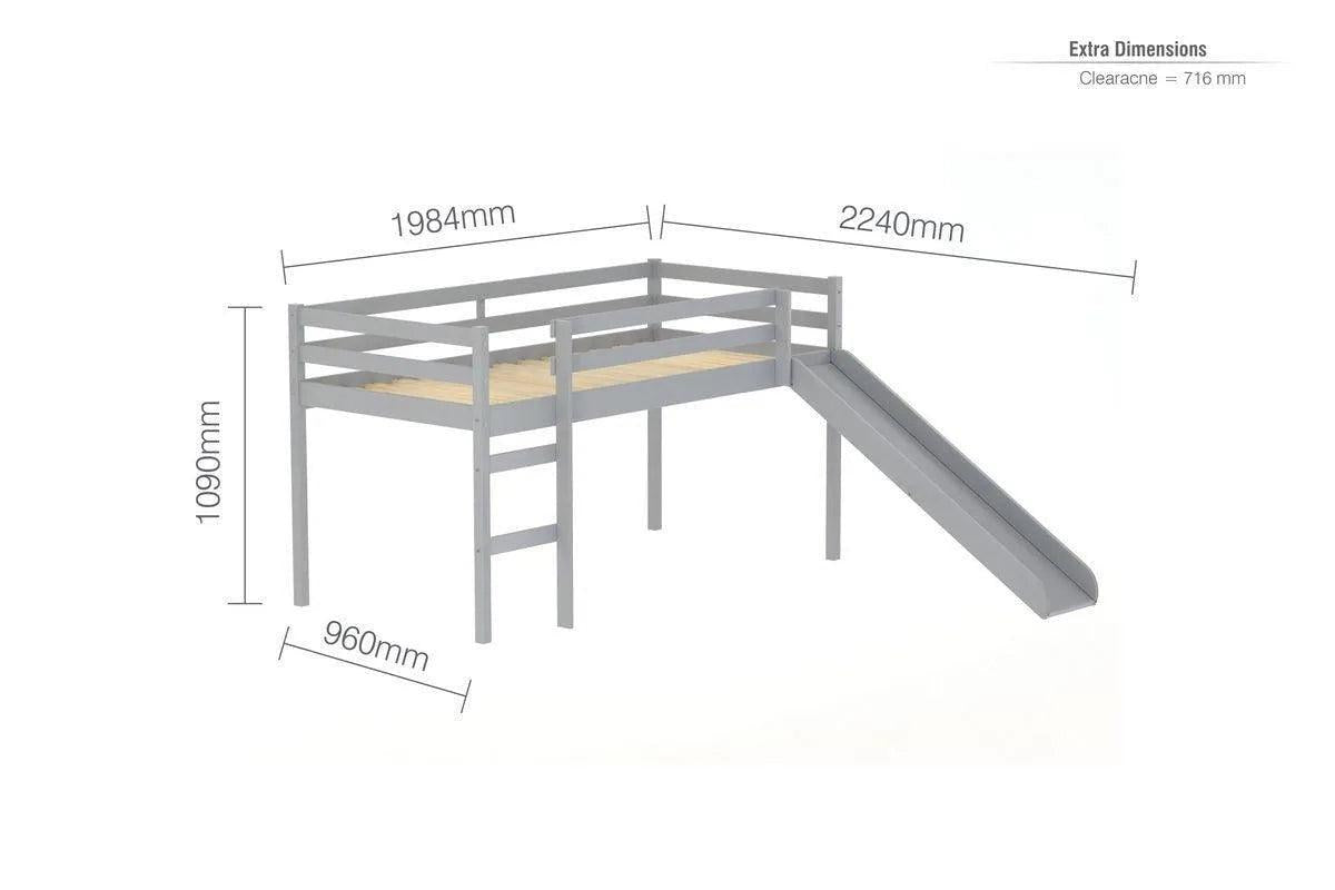 Millie Mid Sleeper Bed With Slide