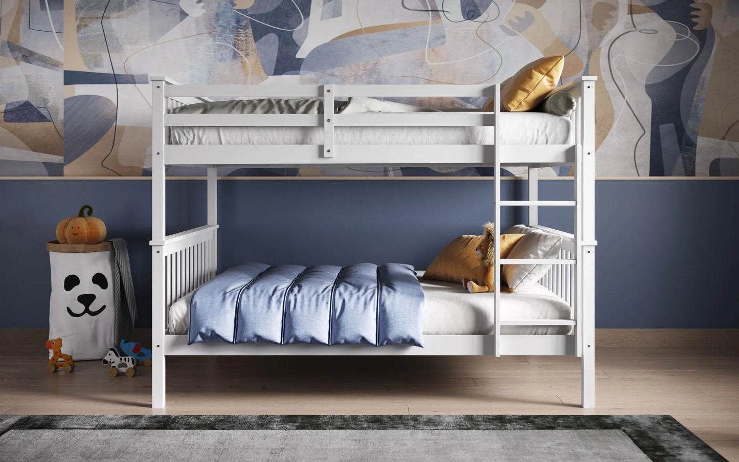 Tetrad Detachable White Small Double Bunk Bed