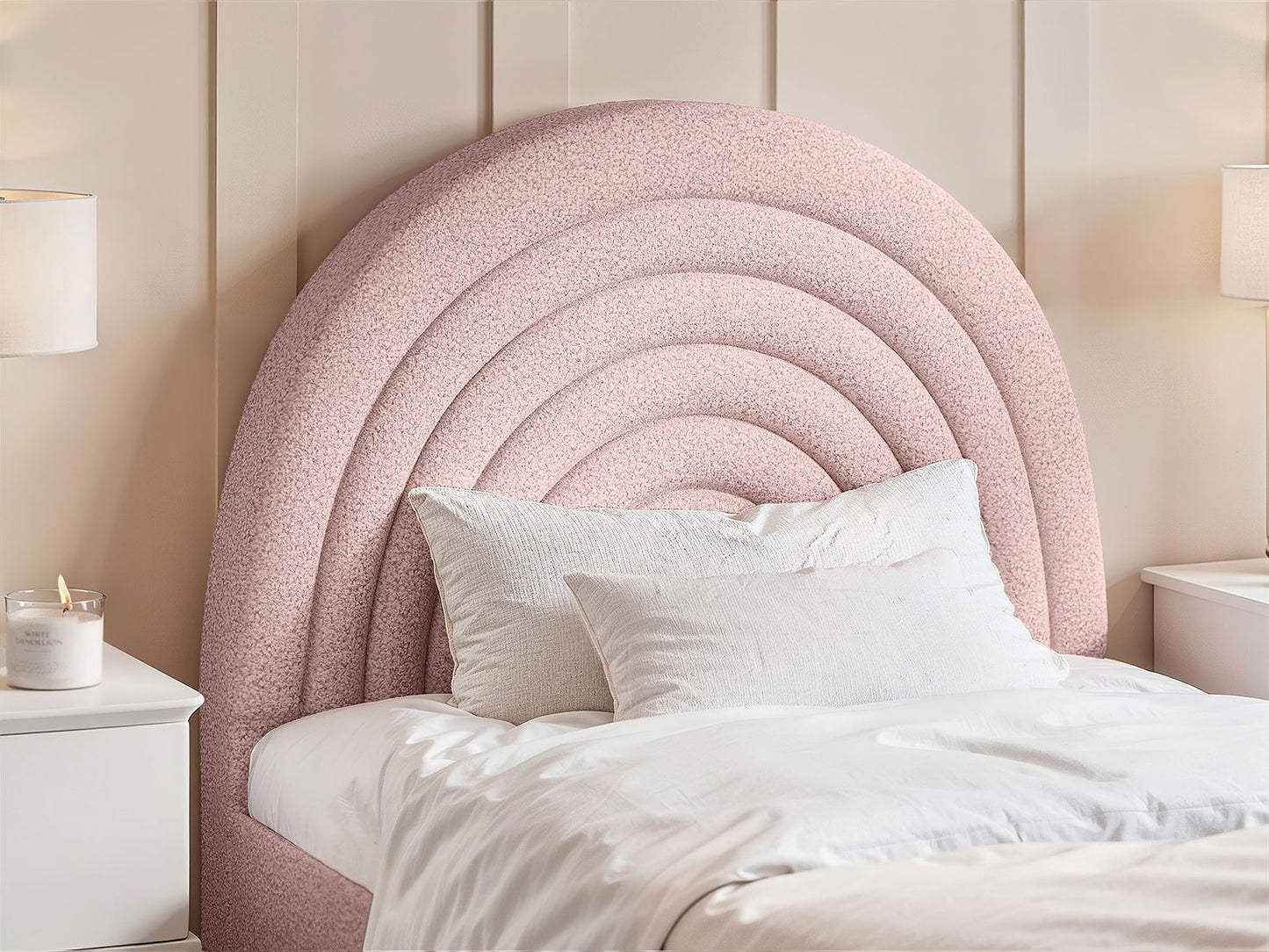 Mila Boucle Fabric Single Bed