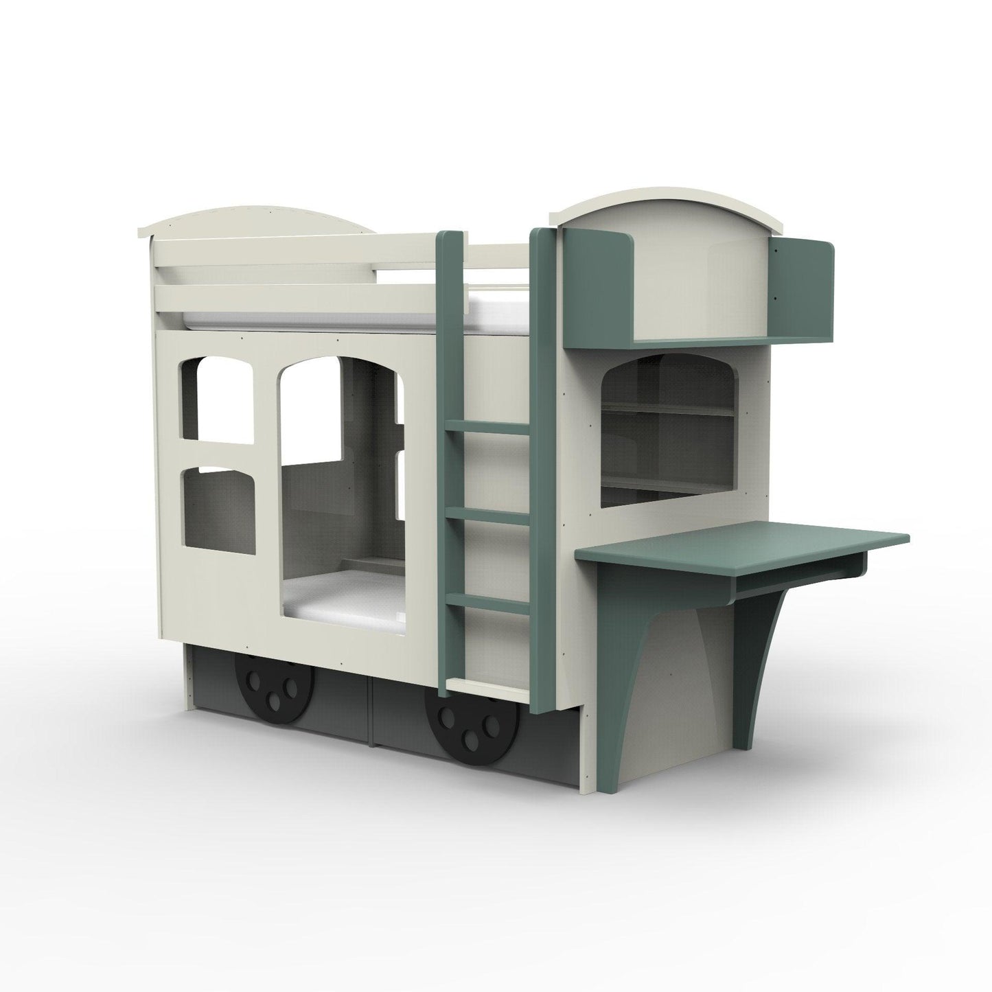 Wagon Bunk Bed with Storage & Desk - Millie & Jones