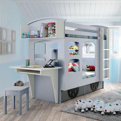 Wagon Bunk Bed with Storage & Desk - Millie & Jones