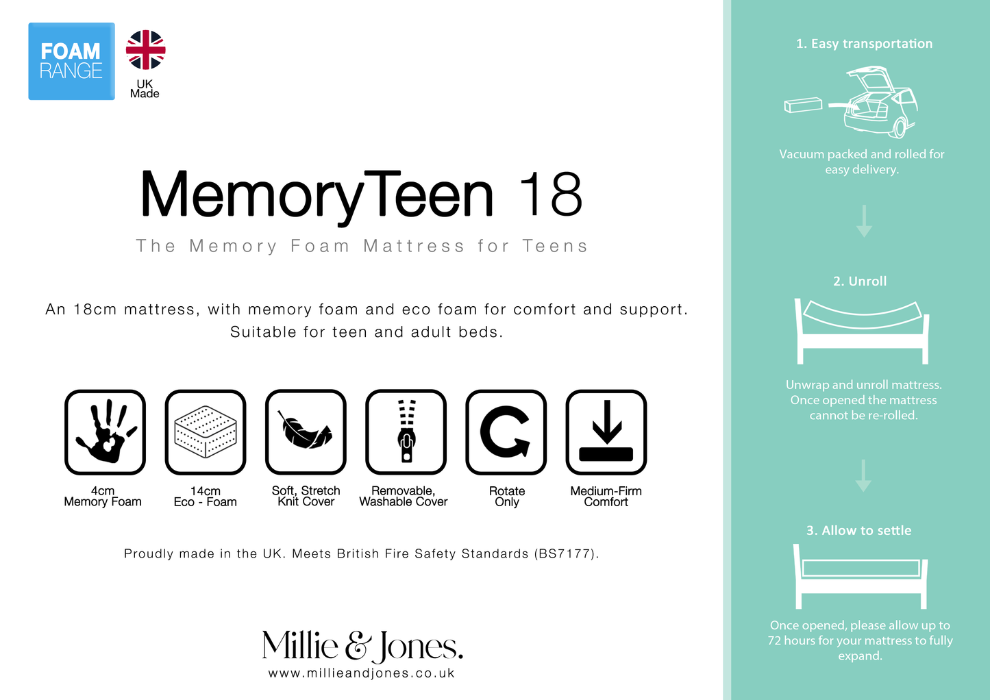 MemoryTeen 18 Mattress