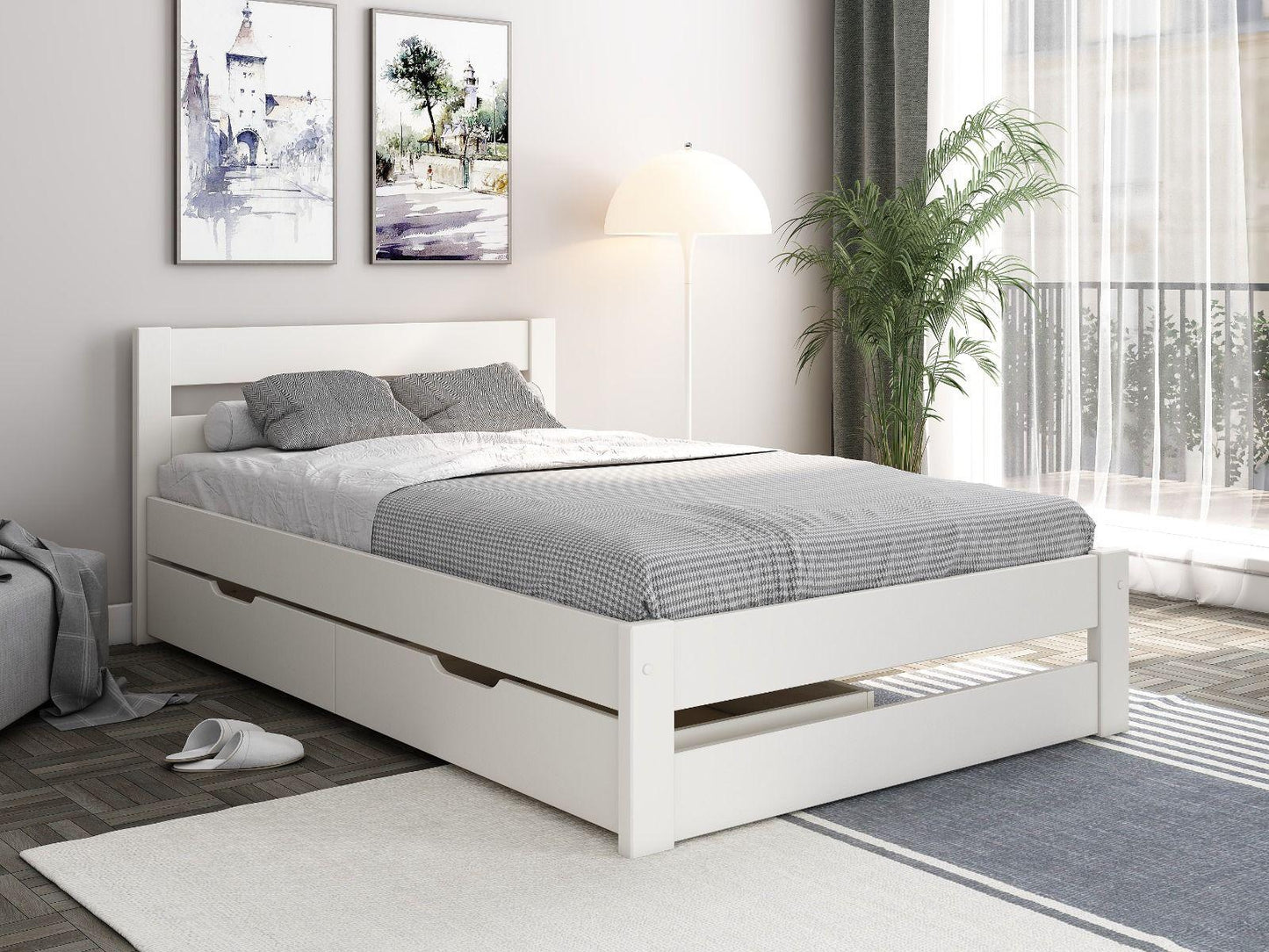 Noomi Tera Solid Wood Small Double Bed - Millie & Jones