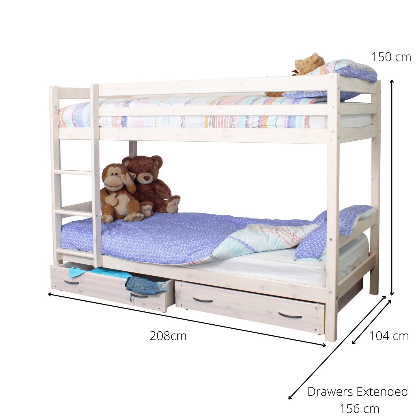 The 'Hit' - Bunk Bed - Trundle or Storage Drawers - Millie & Jones