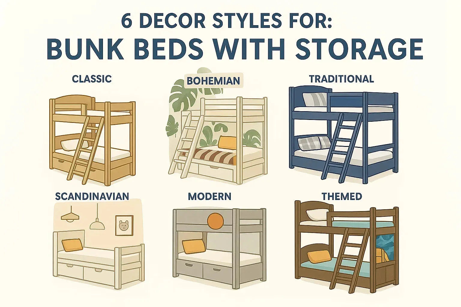 6 Decor Styles For Bunk Beds With Storage