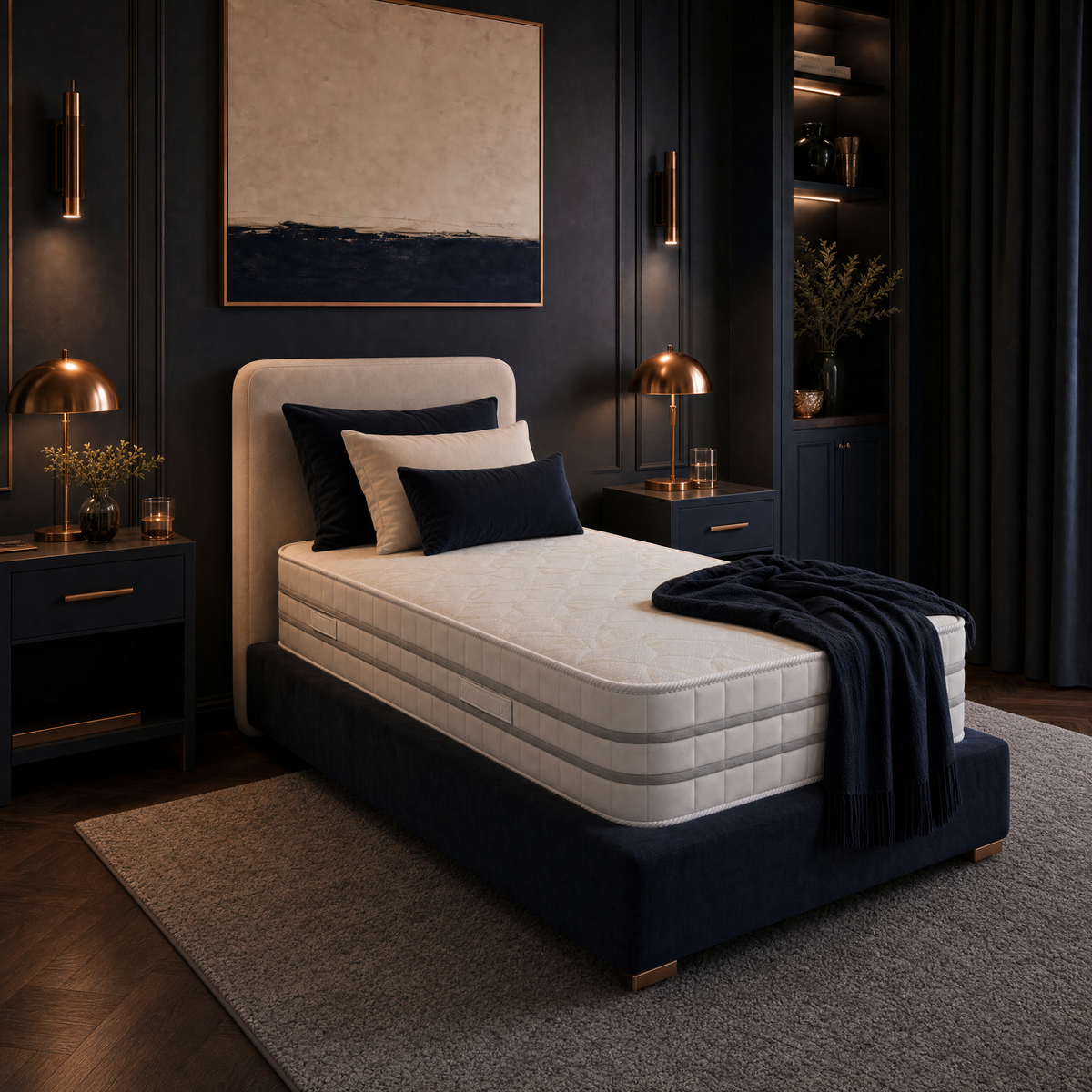Copper Summit 3000 Dual Spring Mattress on a bed in a bedroom