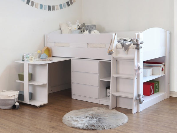 Brucey Mid Sleeper Bed with Drawers & Desk