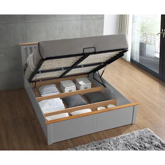 Malmo Pearl Grey Ottoman bed - Millie & Jones