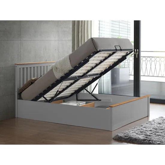 Malmo Pearl Grey Ottoman bed - Millie & Jones