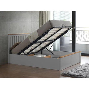 Malmo Pearl Grey Ottoman Bed - Hover