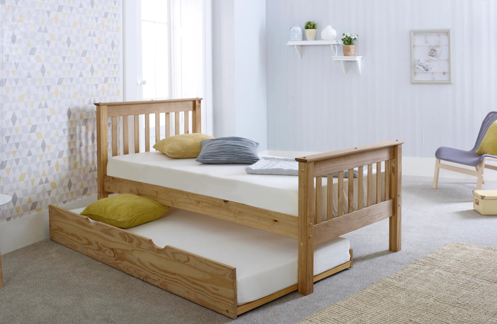Kendal Wooden Bed with Trundle or Drawers