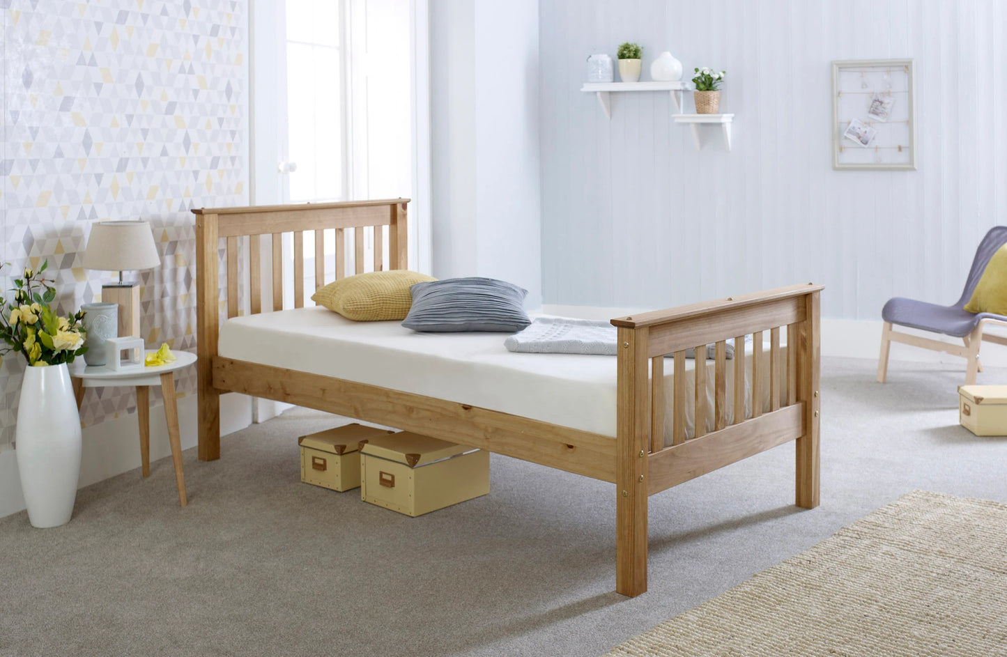 Kendal Solid Pine Bed with Storage