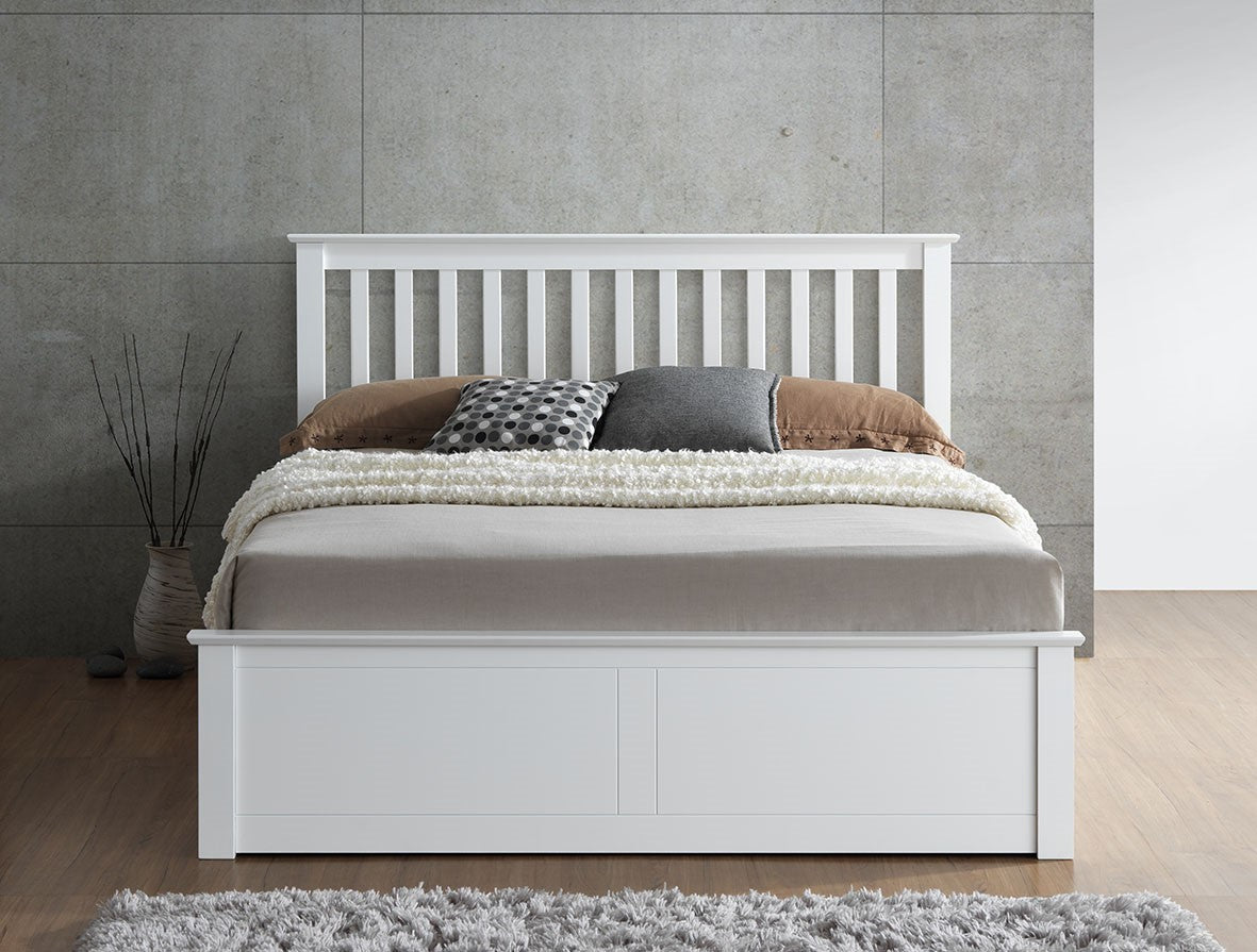 Solis White Small Double Ottoman Bed - Hover