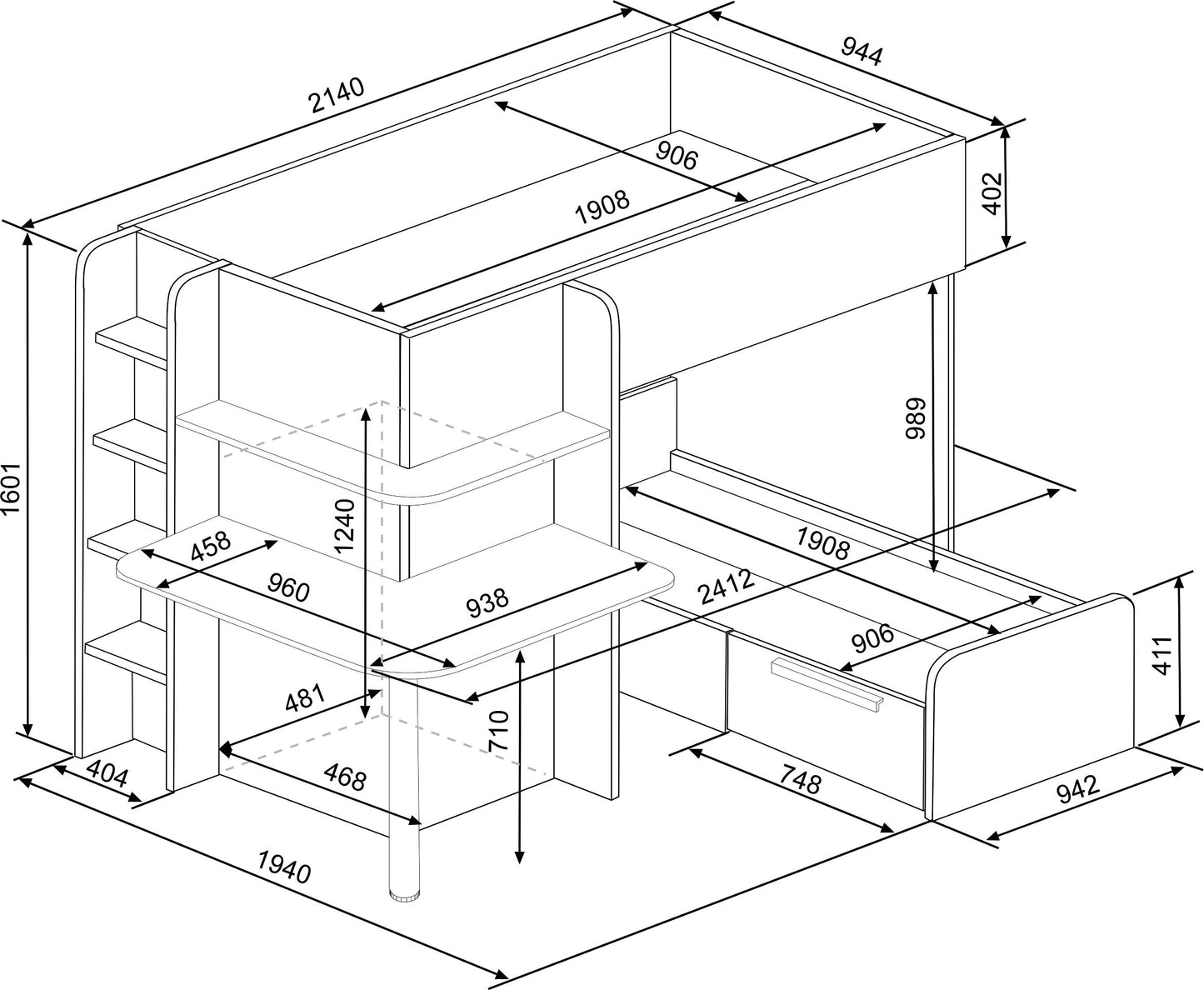 Palatino L Shaped Bunk Bed
