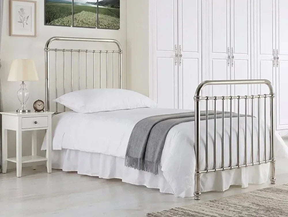 Rosendale Metal Bed Frame in Chrome - single size
