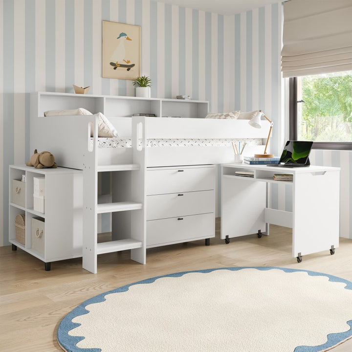 Eton Mid Sleeper Bed with Desk & Storage