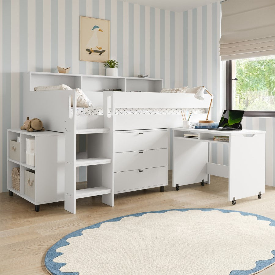 Eton Mid Sleeper Bed with Desk & Storage