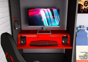 Alderley Gaming High Sleeper with Desk, Sofa Bed & Wardrobe