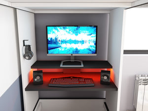 Alderley Gaming High Sleeper with Desk, Sofa Bed & Wardrobe