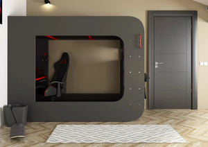 Alderley Gaming High Sleeper with Desk, Sofa Bed & Wardrobe