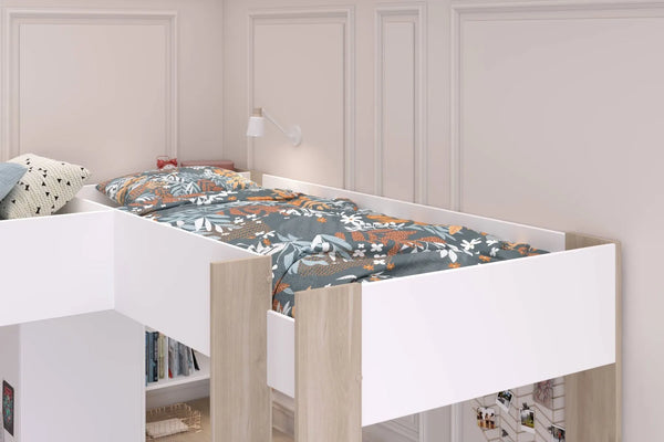 Alexandra L-Shaped Twin High Sleeper with 2 Desks & Wardrobe