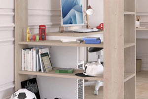 Alexandra L-Shaped Twin High Sleeper with 2 Desks & Wardrobe