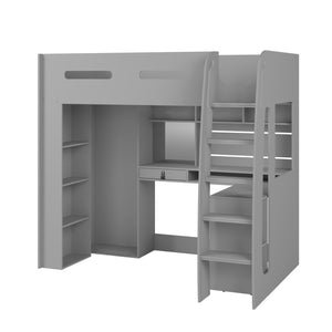 Arlo High Sleeper with Wardrobe, Desk & Shelves