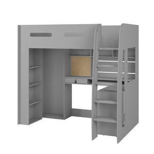 Arlo High Sleeper with Wardrobe, Desk & Shelves