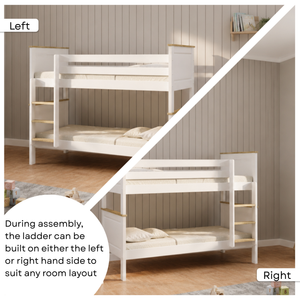 Ashby Solid Pine Detachable Bunk Bed with Trundle