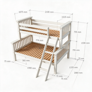 Atlas Solid Pine Detachable Triple Bunk Bed