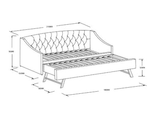 Aurora Boucle Daybed with Trundle
