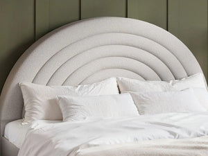 Ava Boucle Grey Fabric Double Bed