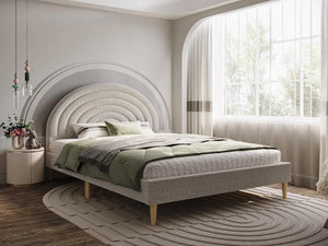 Ava Boucle Grey Fabric Double Bed