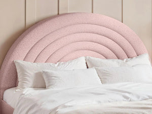 Ava Boucle Pink Fabric Double Bed