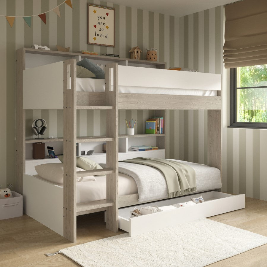 Hampton Storage Bunk Bed with Shelves