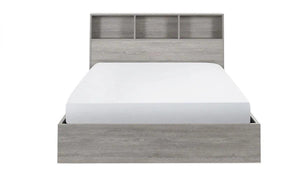 Bali Grey Oak Wooden Bookcase Ottoman Storage Bed
