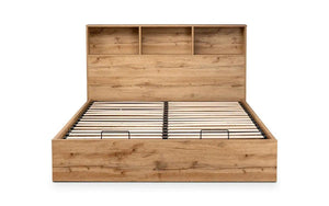 Bali Natural Oak Ottoman Double Bed